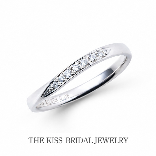 【婚約指輪】THE KISS BRIDAL JEWELRY/U字ライン（レディース単品）7014500151/SV925/Dia0.06ct