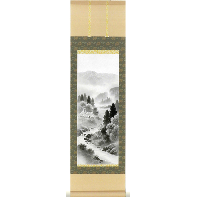 A9752 かる！Jiku 水墨山水 ミニ掛け軸
