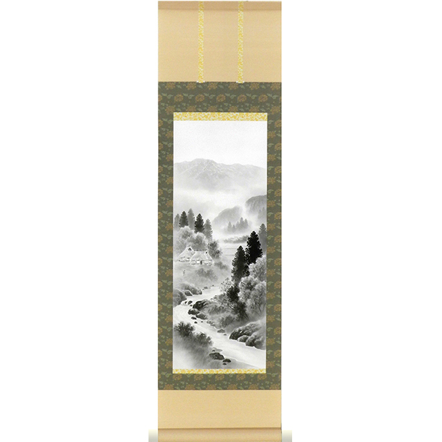 A9752 かる！Jiku 水墨山水 ミニ掛け軸