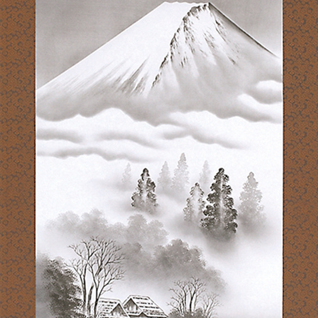 A6553 富士山水  尺五立 作者 華岳