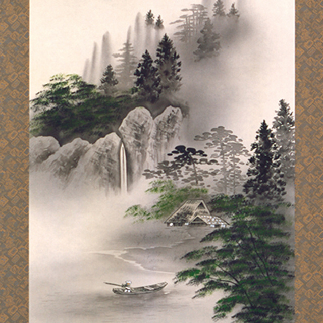 A5551 彩色山水  尺五立 作者 大谷翠谷