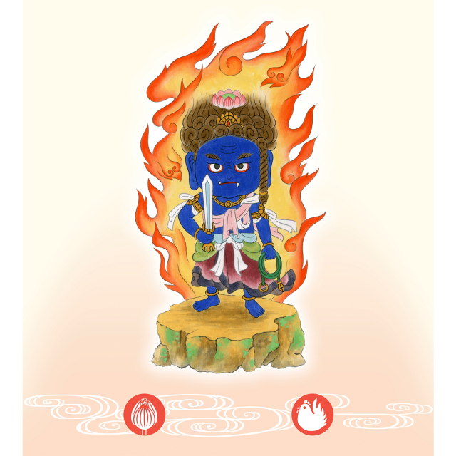 不動明王 工芸色紙 ｍ5036 ほっこり十二支お守り本尊シリーズ 白木由希