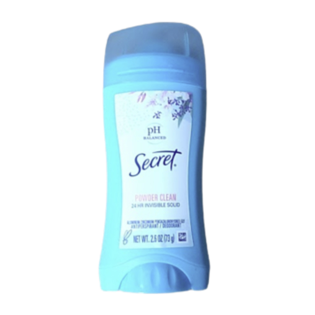 Secret シークレット Deodorant デオドラント Invisible Solid PH balanced Powder Clean パウダークリーン - 73g 2.6oz