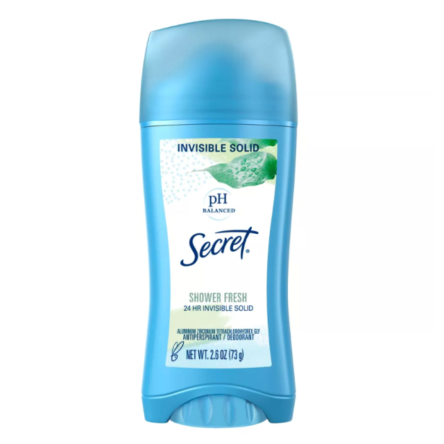 Secret シークレット Deodorant デオドラント Invisible Solid  PH balanced Shower Fresh シャワーフレッシュ - 73g