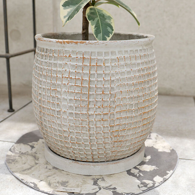 陶器鉢カバー（マリア/サークル）の写真