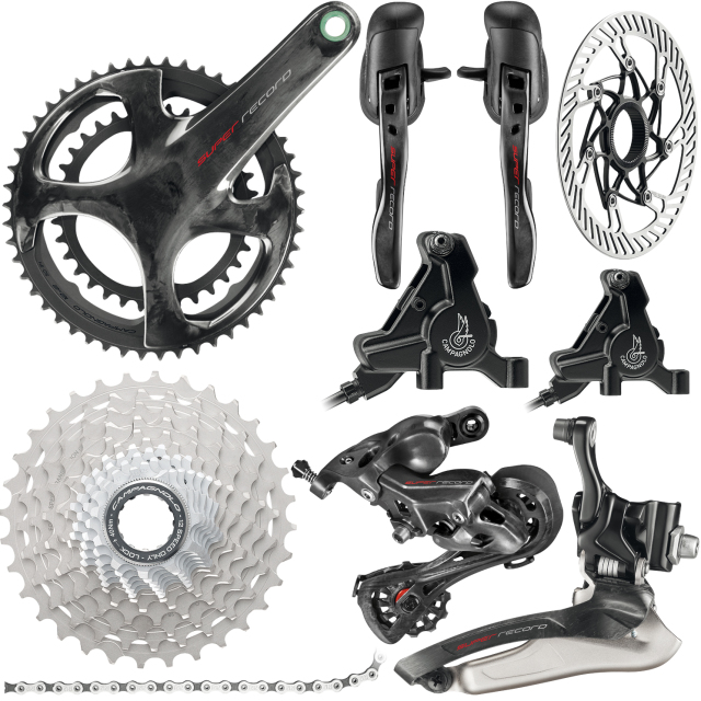 ※ディスクブレーキ CAMPAGNOLO SUPER RECORD カンパニョーロ スーパーレコード 12S DB 左右レバー&キャリパー・クランク・BB無し 5点セット