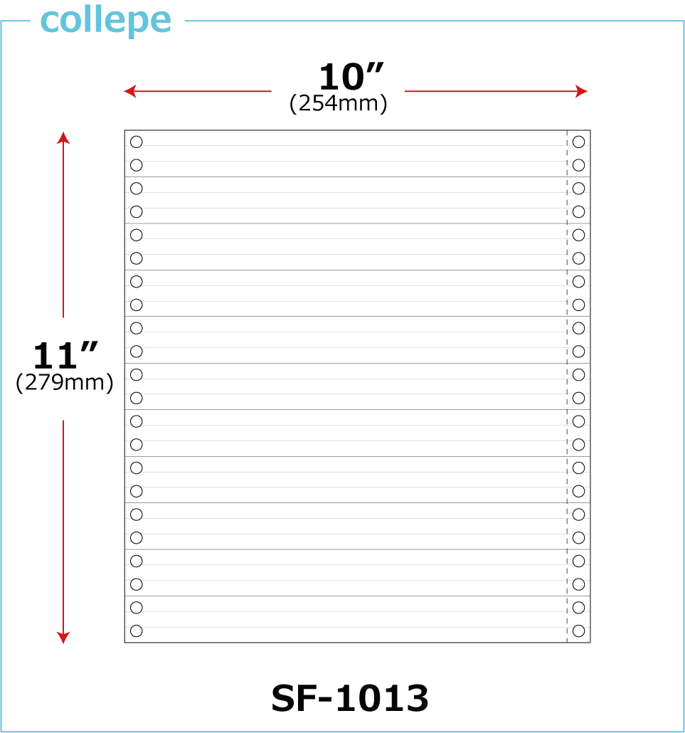 連続伝票用紙 1/3単線 10X11インチ collepe