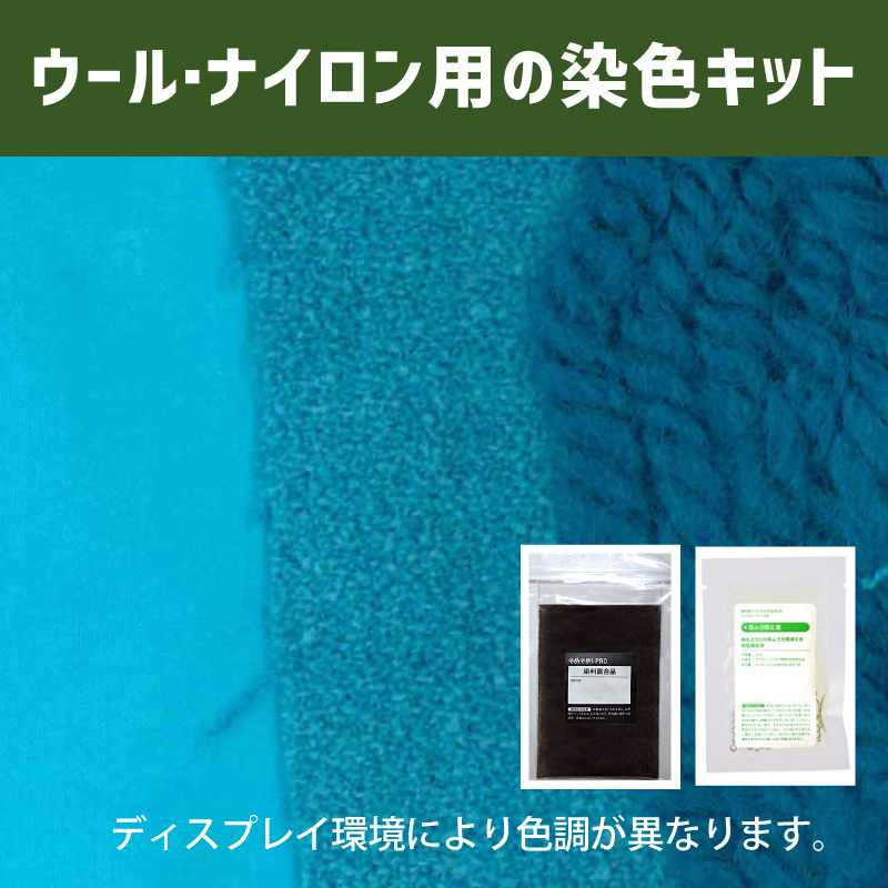 ターコイズ色に染めるウール・ナイロン用の染色キット /　そめそめキットPro【025】(25190-025)