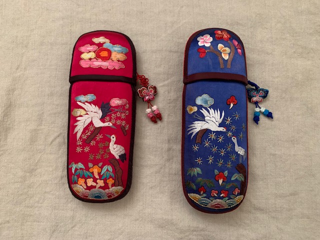 韓国伝統刺繍＊メガネケース＊2color (cra386)