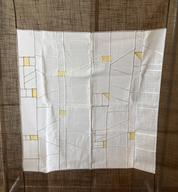 韓国伝統ポシャギ＊100×100cmサイズ＊茶×白（cra399）