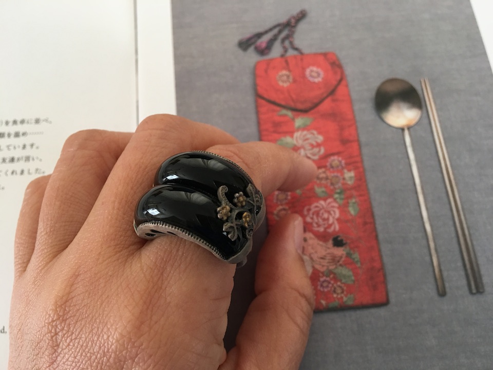 ナンバーナインのダブルオニキスリング　15号 ナンバーナインのダブルオニキスリング 15号