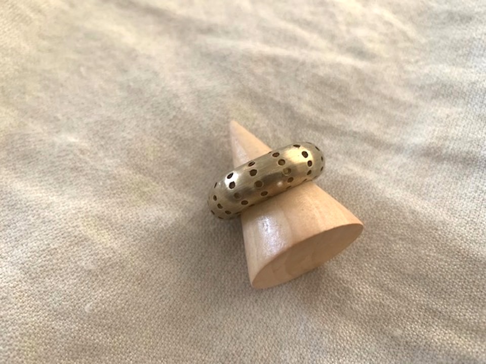 18K coat Silver dot ring ＊　 15.5号サイズ 　（　R２０９　）