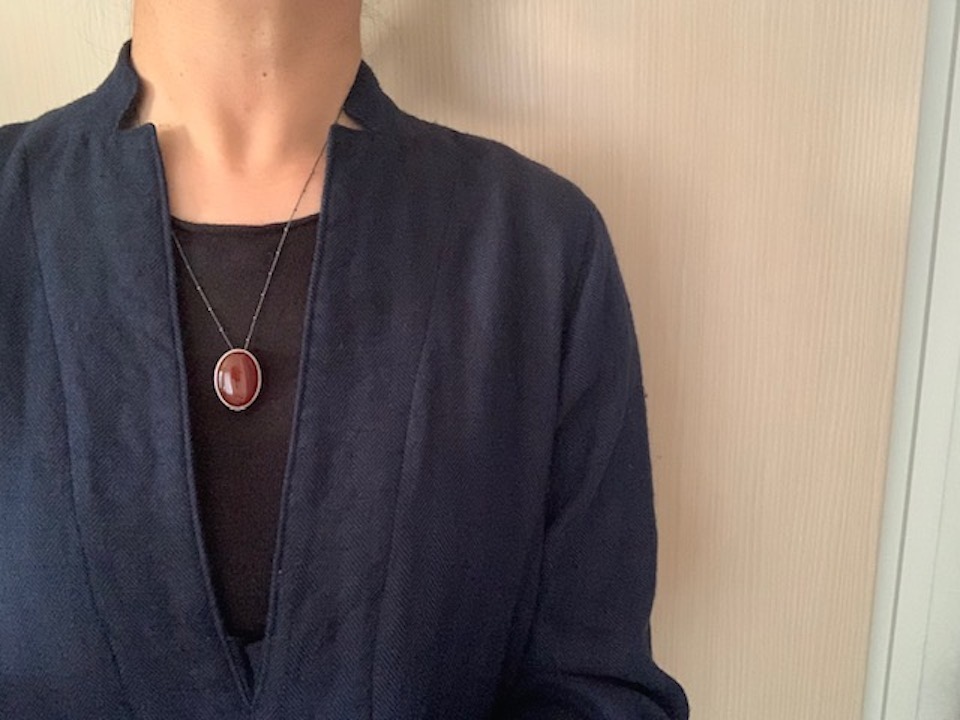 eunnamu　＊　茶瑪瑙　× silver 　ペンダント　（　U595-20 )