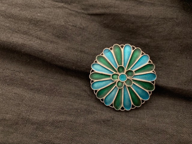 韓国伝統七宝焼 花 ブローチ チョーカー 62 19