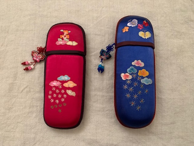 韓国伝統刺繍＊メガネケース＊2color (cra386)