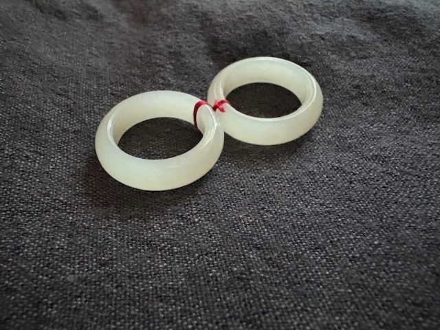 カウォン工房＊白玉＊サンカラクッチ＊Wリング１５号サイズ（omu354-25-10）