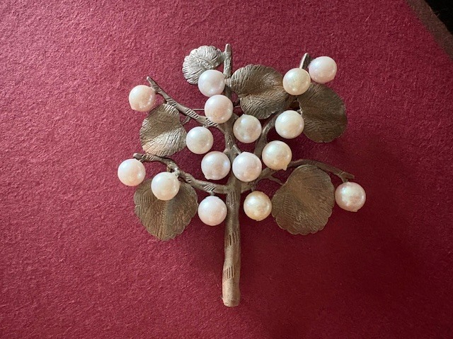 gold leaf ×pearl ブローチ＆チョーカーby pekuokusa（B797-pe-10）