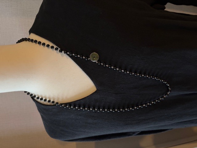 eunnamu  ＊onyx× jade ＊long necklace　（U250）