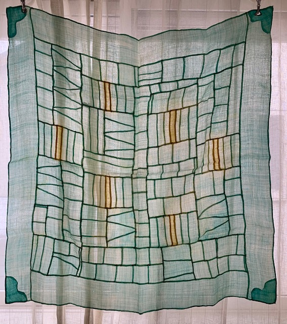 韓国伝統ポシャギ布＊850×800mmサイズ＊green×yellow （cra392 )