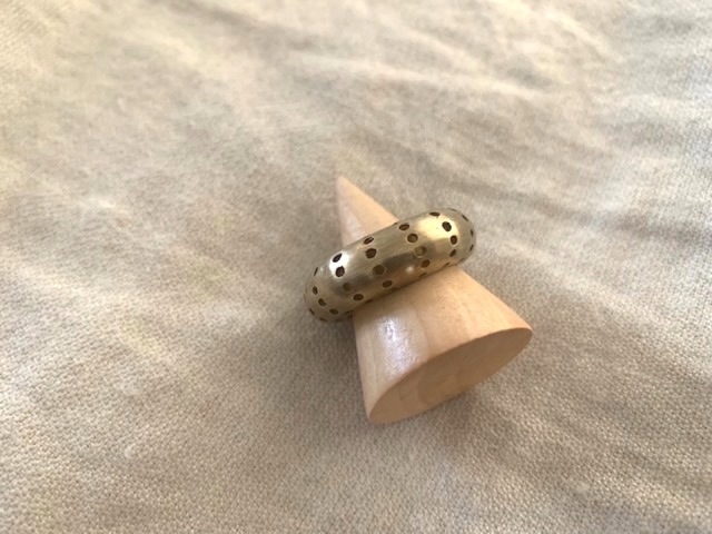 18K coat Silver dot ring ＊　 15.5号サイズ 　（　R２０９　）