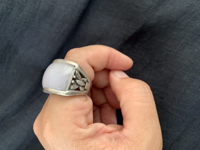 ラベンダー翡翠 × silver リング ＊ 14．5号サイズ （ R260-tin-19 )
