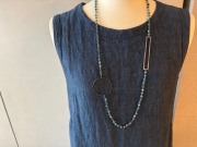 eunnamu＊サファイア×silver point ＊ロングネックレス（U452 )