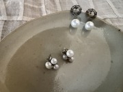 パール×silver ピアス＊2type （P55）