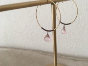 Craft Ba　＊　A級　トルマリン ＊　ループピアス ＊ pink ( ba224 )