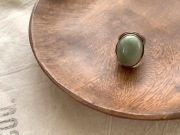 玉の　シルバー　リング　＊　韓国　春川産　玉　＊　14.5号サイズ　（　R242-tami-19 )