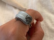 春川産玉　＊　サンカラクッチスタイル＊　シルバーリング　＊　１４号　（　R266-cha-19)