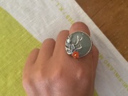 春川産玉　×　珊瑚の花　リング　＊　９．５号/12.5号/18.5号　サイズ　（　R270-cha-19 )