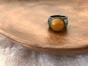 ペクオクサ作　＊　琥珀　×　翡翠　＊　リング　＊　１６号サイズ　（　R274-pe-19 )