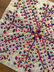 国際刺繍院　作　＊韓国伝統　　シルク　刺繍　　＊　クッションカバー　（　cra369 )
