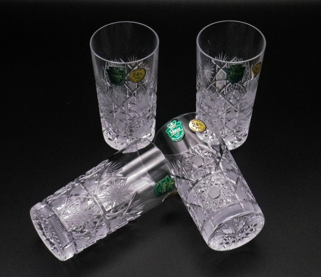 品数豊富！ ボヘミアングラス ミニタンブラー（一口ビール）4個セット 工芸品