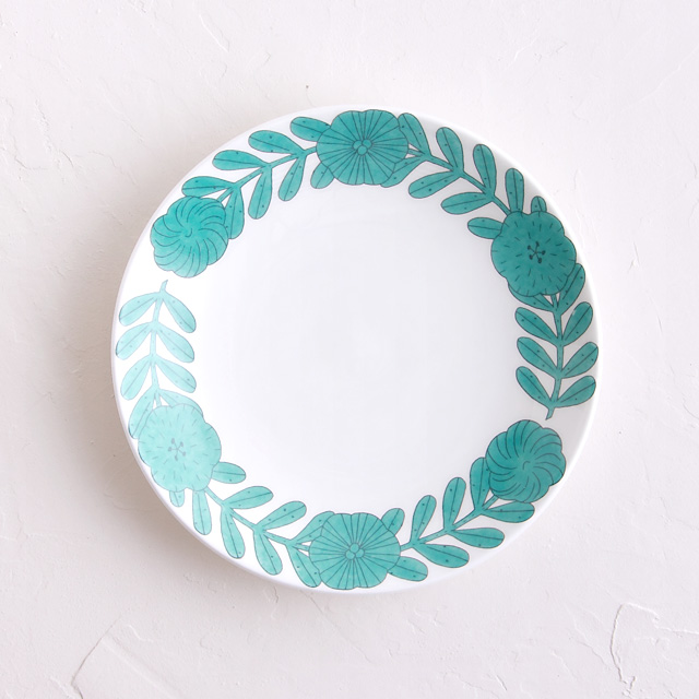 GUSTAVSBERG×鹿児島睦 april plate 18cm グリーン Gustavsberg/グスタフスベリ/鹿児島睦/APRIL/プレート（18cm
