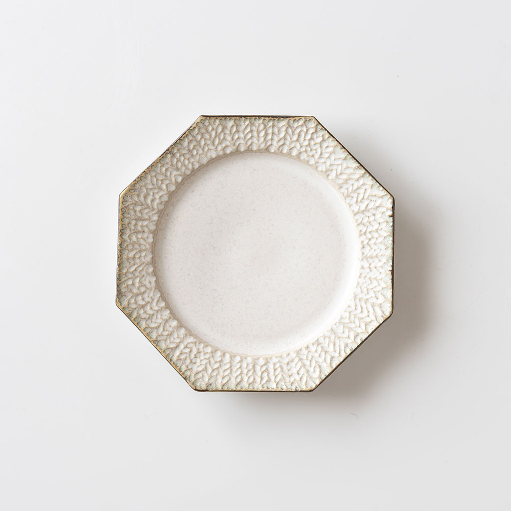 はしもとさちえ｜ハチカクプレート小（lace）