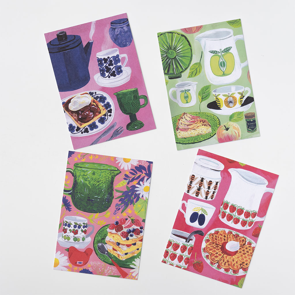 Kehvola Design ケフボラ・デザイン｜ポストカード マッティ・ピックヤムサ [ケーキとコーヒー]