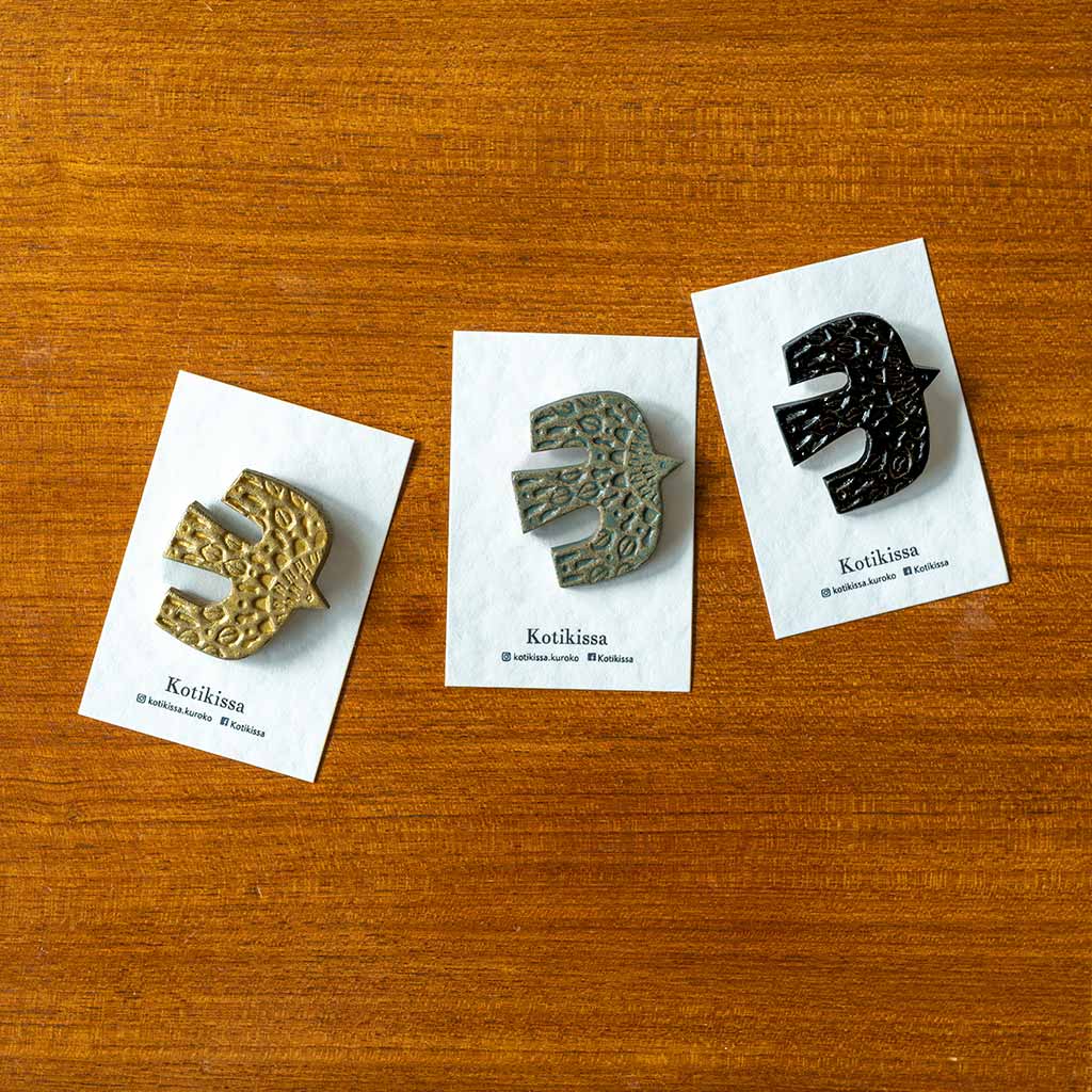 Kotikissa｜ブローチ 角ばったトリ