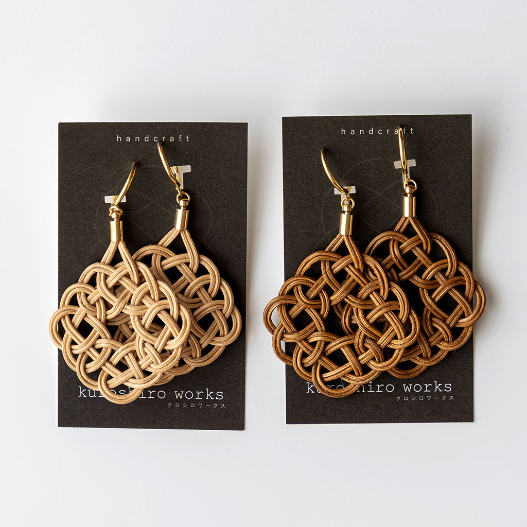 kuroshiro works｜ラタン イヤリング ひし形