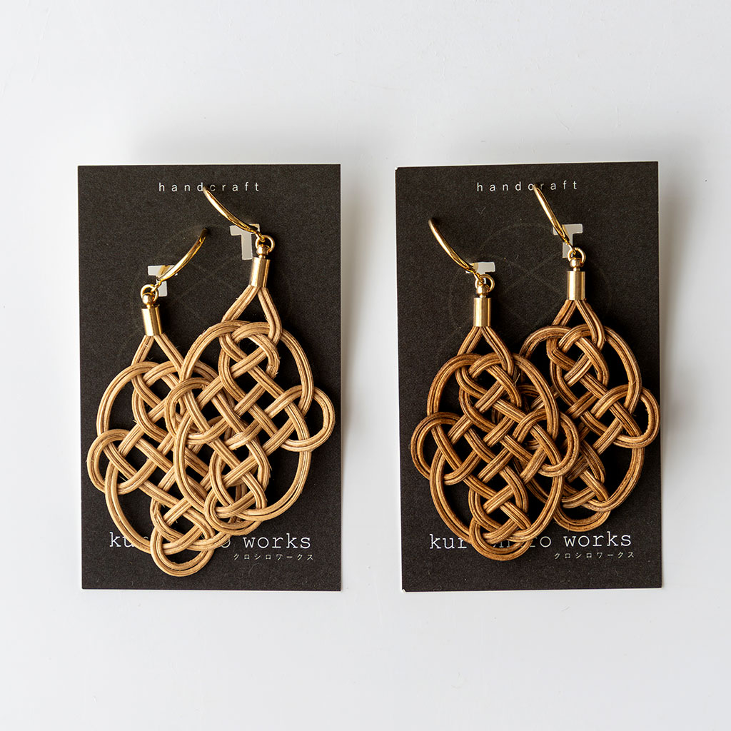 kuroshiro works｜ラタン イヤリング オーバル