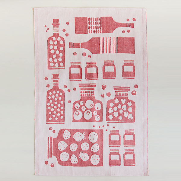 ラプアンカンクリ×ポルッカヤム  リネンタオル MARJAONNI レッド  LAPUAN KANKURIT PolkkaJam