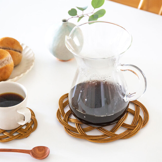 kuroshiro works/ラタン ポットマット