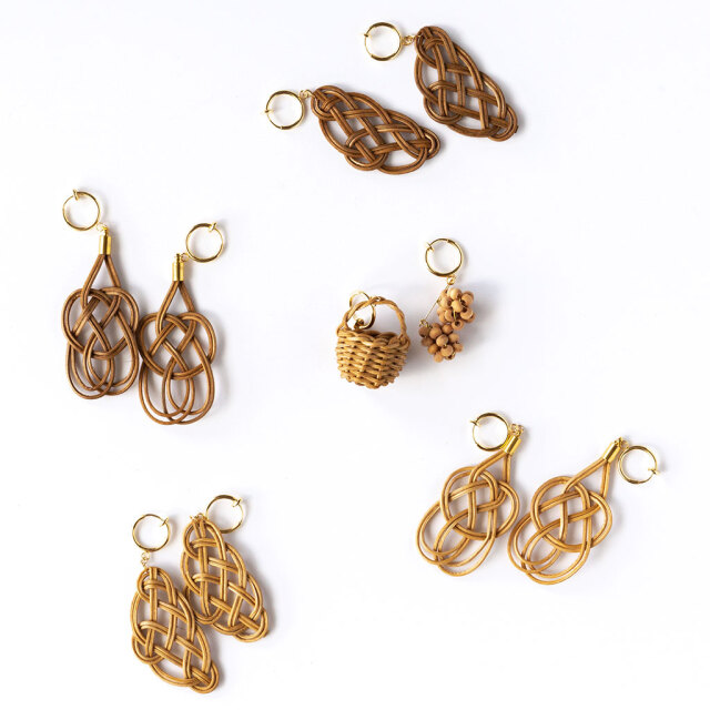 kuroshiro works/ラタン イヤリング（ピアス）