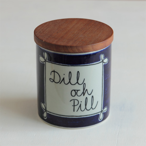 【アンティーク】Rorstrand/ロールストランド/木蓋付きキャニスター