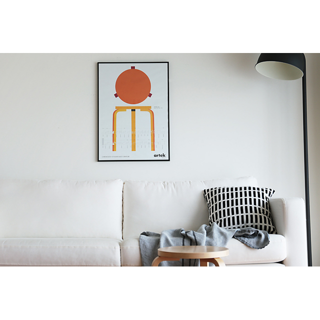Artek/アルテック/ポスター/スツール60（オレンジ） COMFOTA 北欧雑貨店