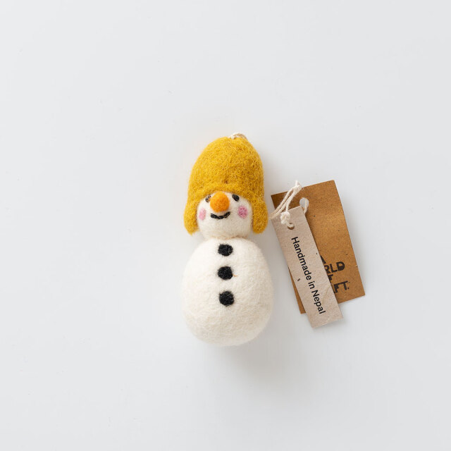 A WORLD OF CRAFT｜オーナメント 14 SNOWMAN YELLOW CAP COMFOTA 北欧