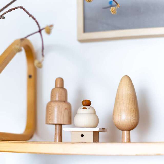 木工房千舟｜おそなえドリ（お正月飾り台付き） COMFOTA 北欧雑貨店