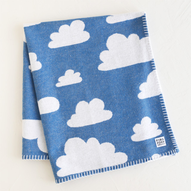 FARG&FORM/フェルグ＆フォルム/CLOUDS(雲柄)/コットンブランケット(75×100cm)/ブルー