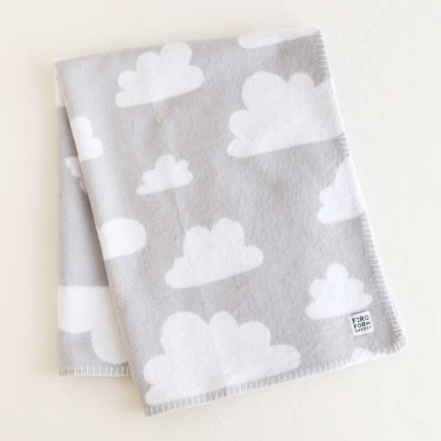FARG&FORM/フェルグ＆フォルム/CLOUDS(雲柄)/コットンブランケット(75×100cm)/グレー