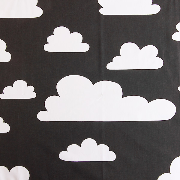 FARG&FORM/フェルグ＆フォルム/CLOUDS(雲柄)/ファブリック（幅75cm×長さ50cm単位で切り売り）/ブラック